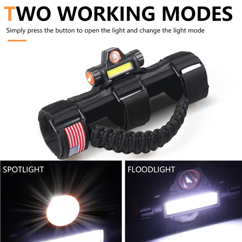 RERPRO مقابض قضيب لف RERPRO مع ضوء قبة لـ 1945-2025 جيب رانجلر CJ YJ TJ JK JL Gladiator JT UTV Polaris RZR 2.0 - Image 4